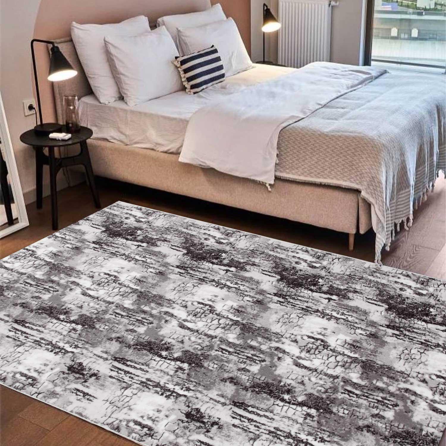 Ковер на силиконовой основе противоскользящий DAKARIA Soft Run 4081G 2x2 м Серый (00-00020237) - фото 2