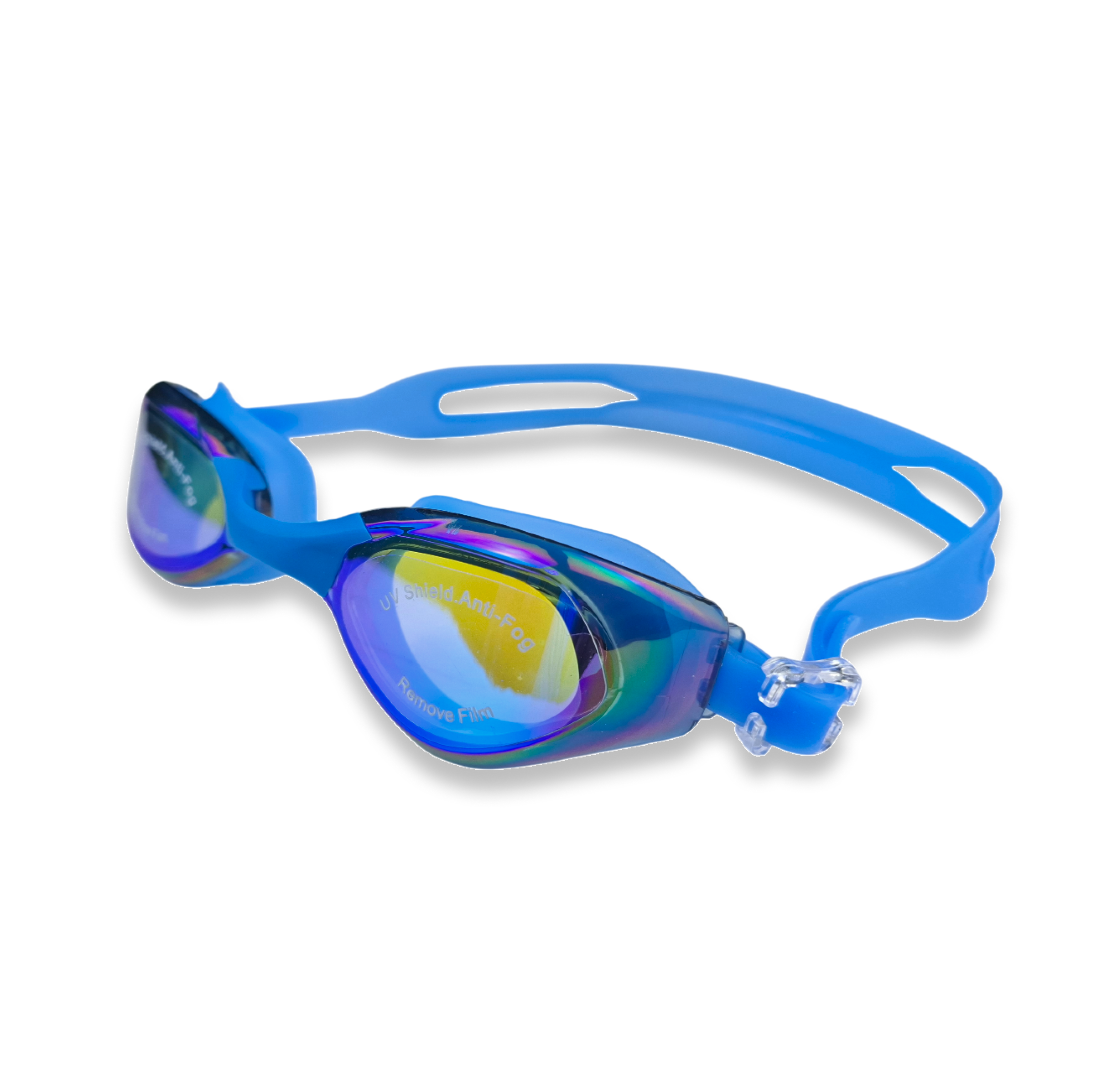Очки для плавания с зеркальными линзами и сменным переносицей стартовые Синий (33039443)