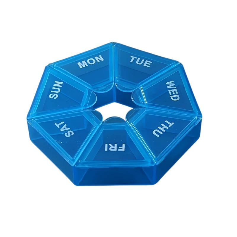 Таблетница на 7 дней 8,5х8,5х2 см Синий (D-0107) Таблетница на 7 дней 8,5х8,5х2 см Синий (D-0107)