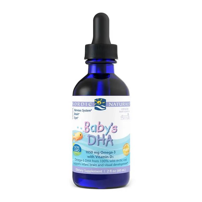Омега жирні кислоти для дітей Nordic Naturals Baby's DHA with Vitamin D3 60 мл (18558-01) Омега жирні кислоти для дітей Nordic Naturals Baby's DHA with Vitamin D3 60 мл (18558-01)