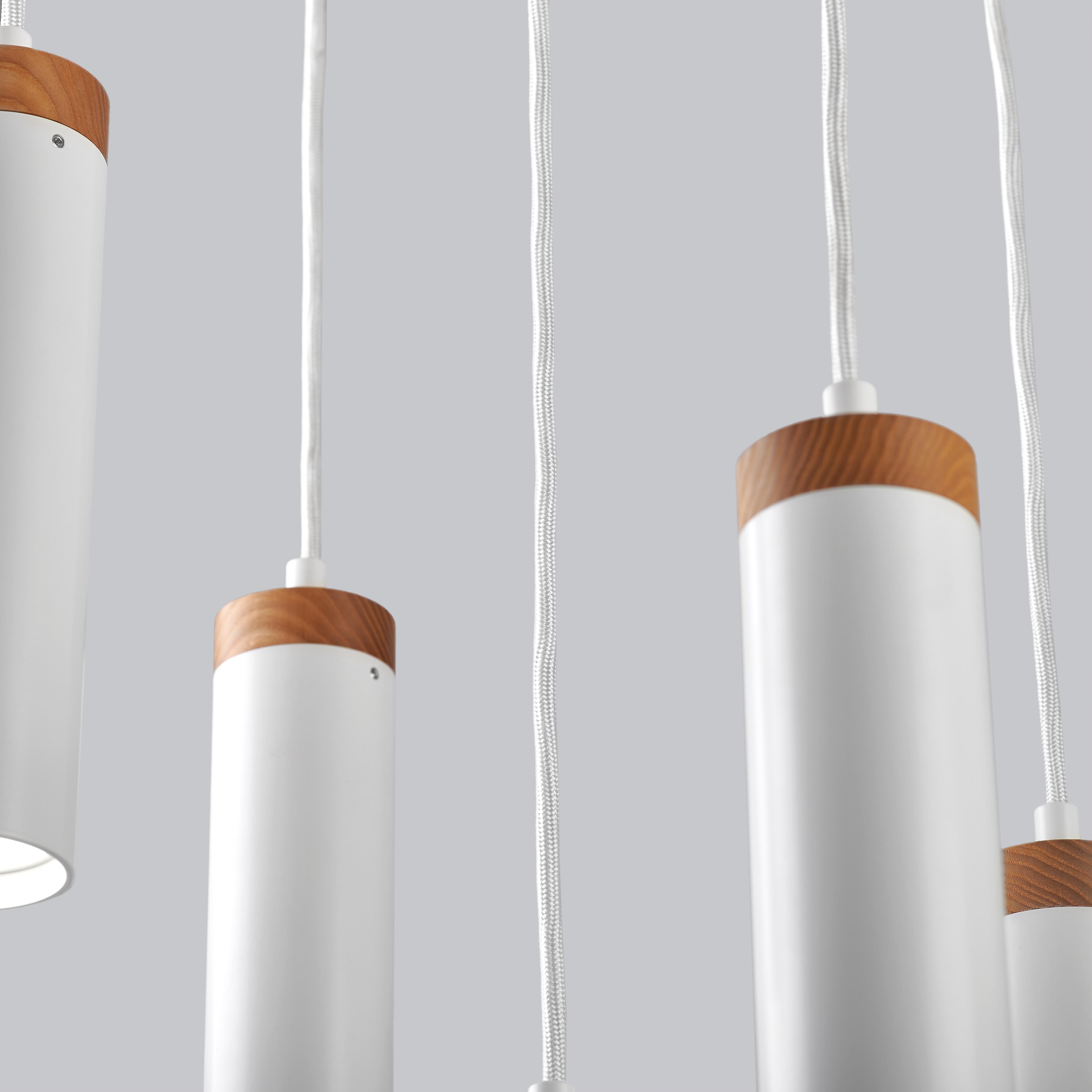 Люстра в стиле лофт для лестничных пролетов Gaff Design Белый (L77) - фото 3 Люстра в стиле лофт для лестничных пролетов Gaff Design Белый (L77) - фото 3