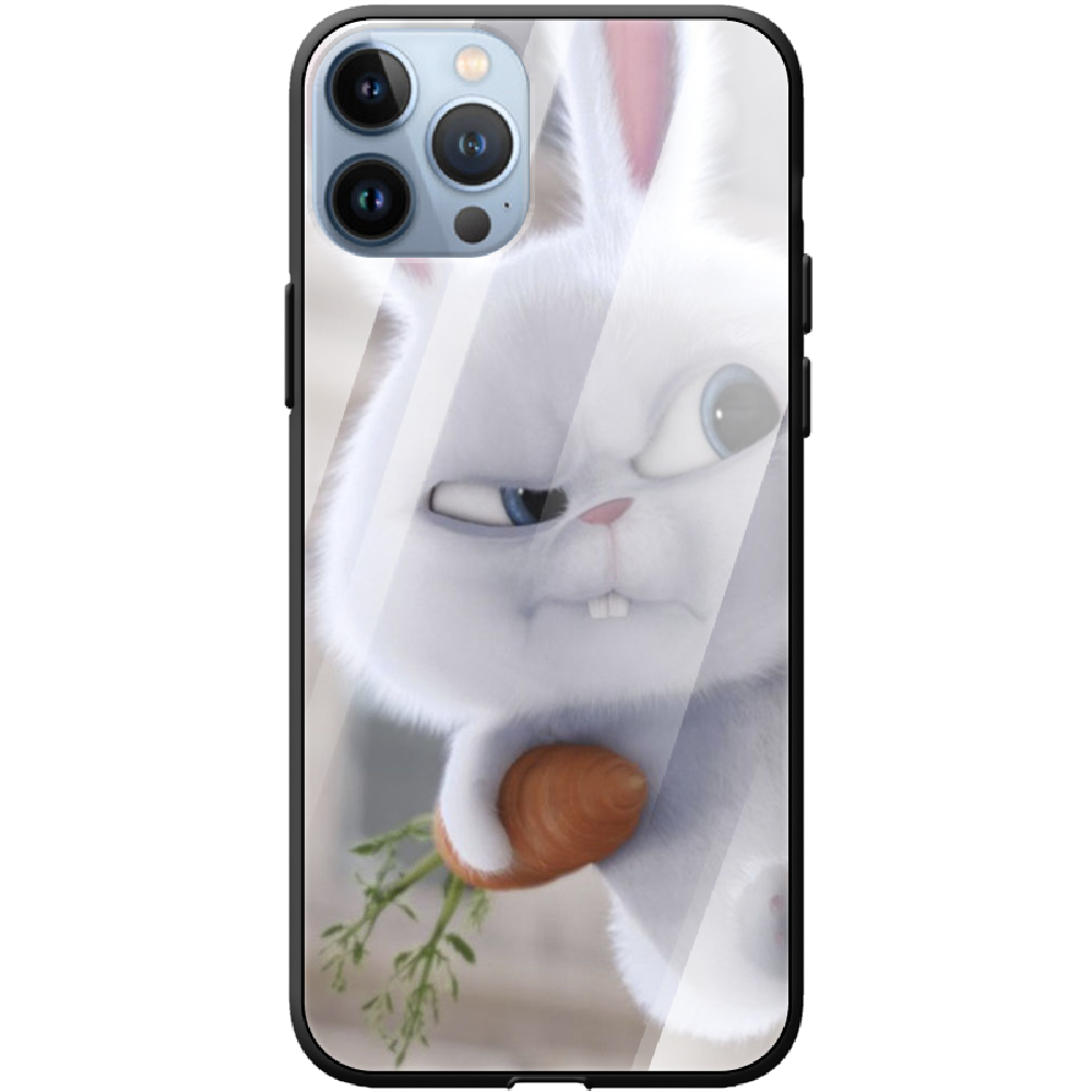 Чохол BoxFace iPhone 13 Pro Max Rabbit Snowball Чорний силікон зі склом (43360-up1116-43866)