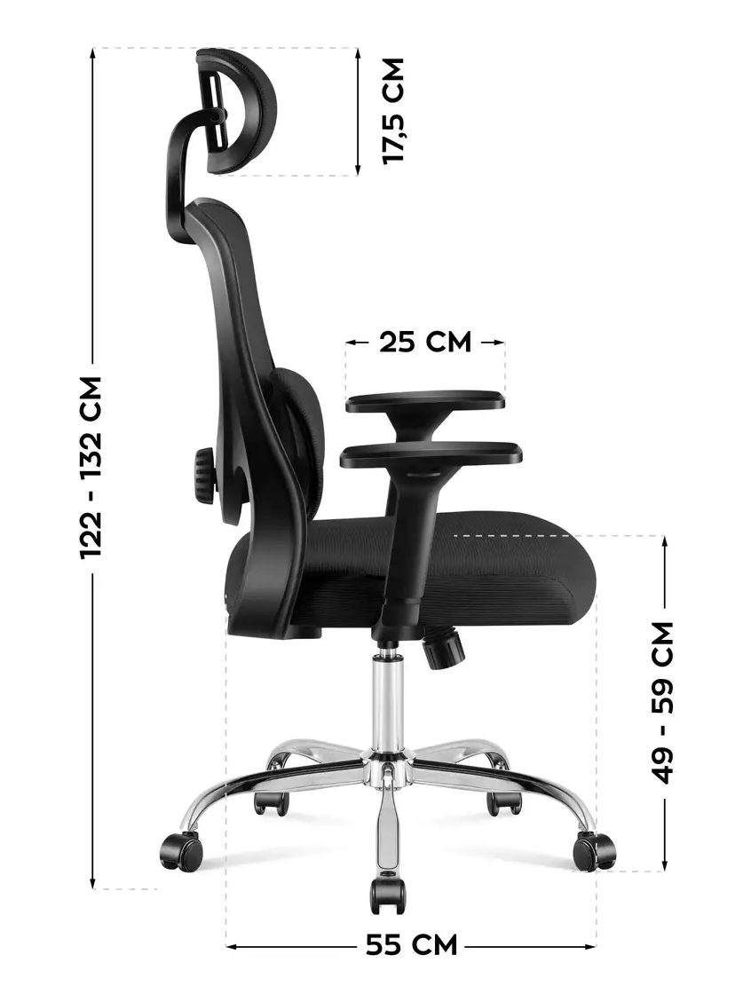 Офисное кресло Markadler Manager 3.2 Black c сеткой AirMESH до 130 кг (AN-MAM3.2B) - фото 3