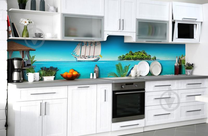 Скинали на кухню Zatarga «Добро пожаловать в рай» 600х2500 мм виниловая 3Д наклейка кухонный фартук Скинали на кухню Zatarga «Добро пожаловать в рай» 600х2500 мм виниловая 3Д наклейка кухонный фартук