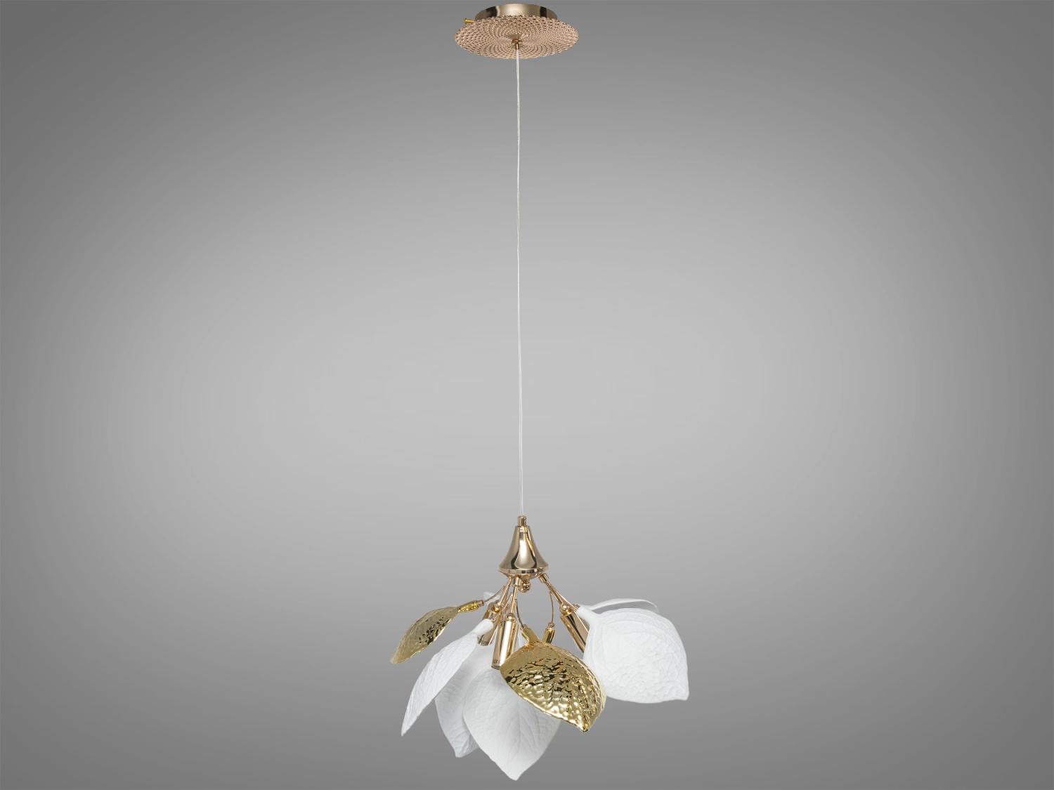 Люстра подвесная Diasha 3xE14 лепестки 45 см Золотистый (7238-3P GD)