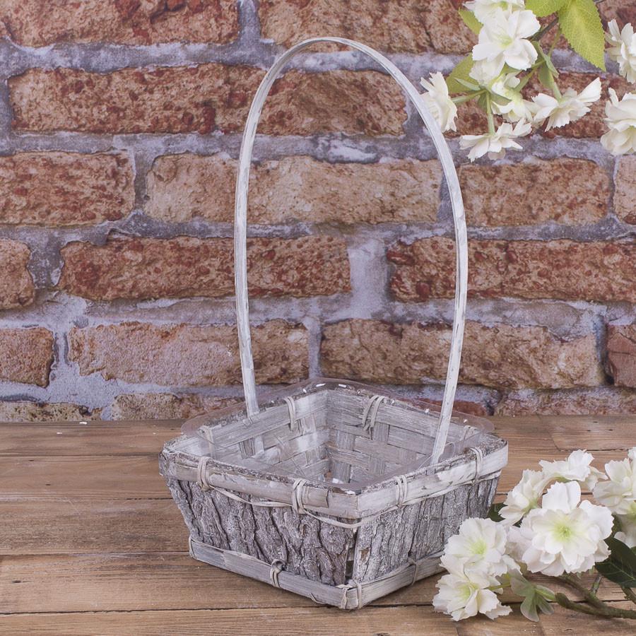 Корзина из коры прямоугольная (2318-3)