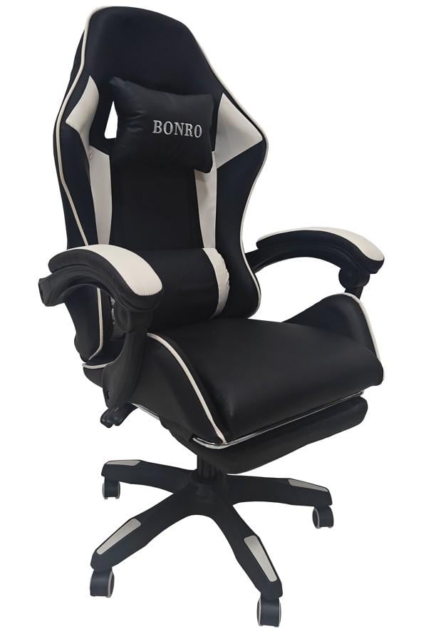 Кресло геймерское Bonro B-945 с подставкой для ног Черно-белый (29528879) - фото 9 Кресло геймерское Bonro B-945 с подставкой для ног Черно-белый (29528879) - фото 9