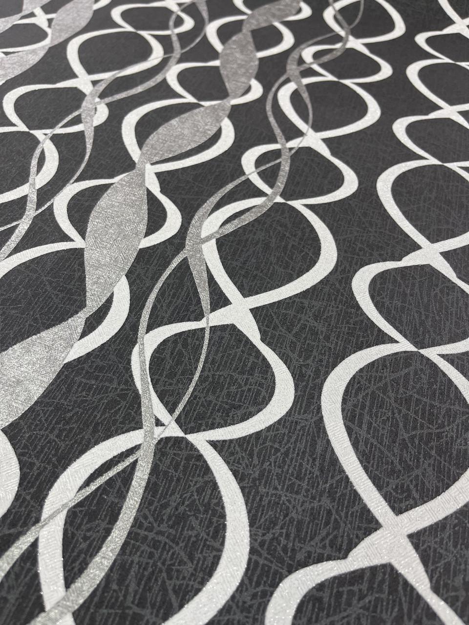 Обои виниловые на флизелиновой основе Marburg 10 м Черный с серебряным (58931)
