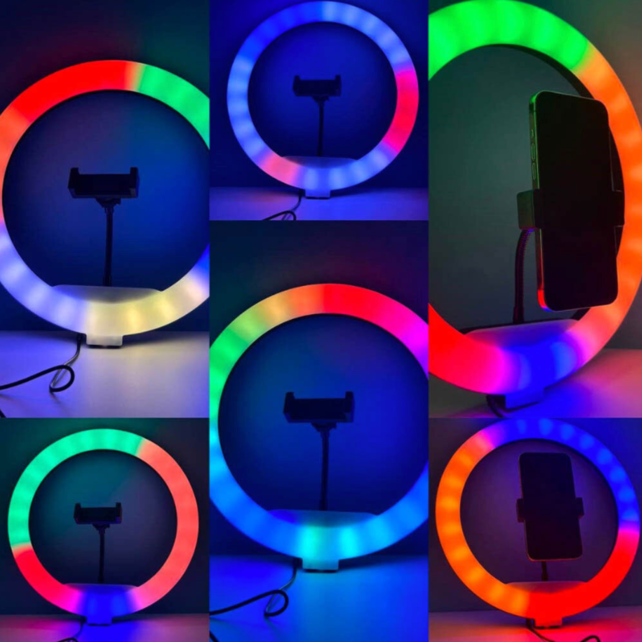 Кольцевая лампа RGB 26 см со штативом 210 см (22060807) - фото 9 Кольцевая лампа RGB 26 см со штативом 210 см (22060807) - фото 9