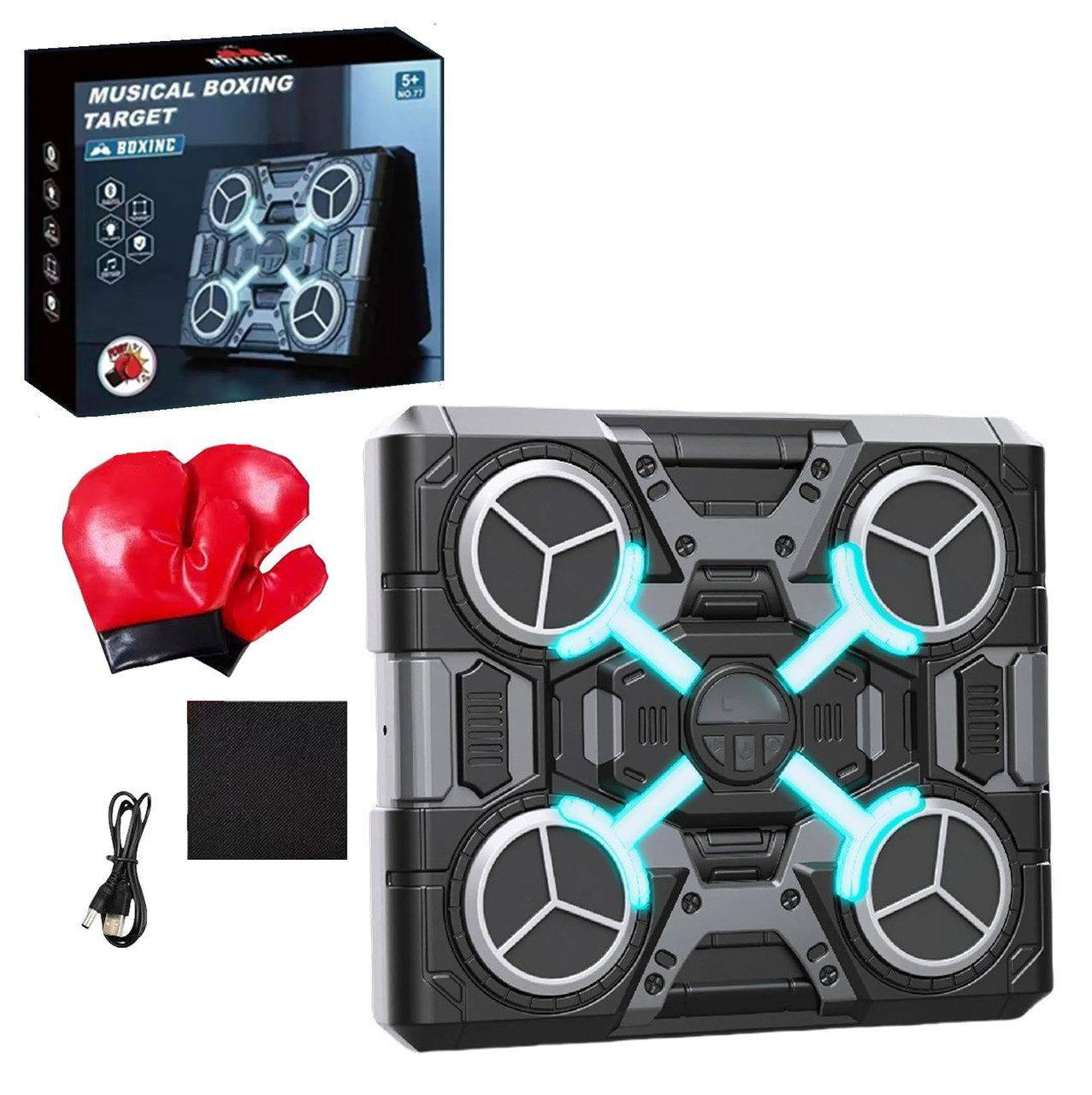 Детская музыкальная мишень для бокса Musical Boxing Target с Bluetooth LED-подсветкой и счетчиком ударов (3e1b3e6a)