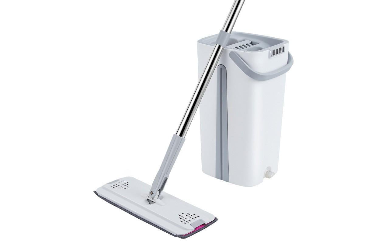 Комплект швабра с ведром CM-1209 с системой авто-отжима для быстрой уборки White (784780585) Комплект швабра с ведром CM-1209 с системой авто-отжима для быстрой уборки White (784780585)