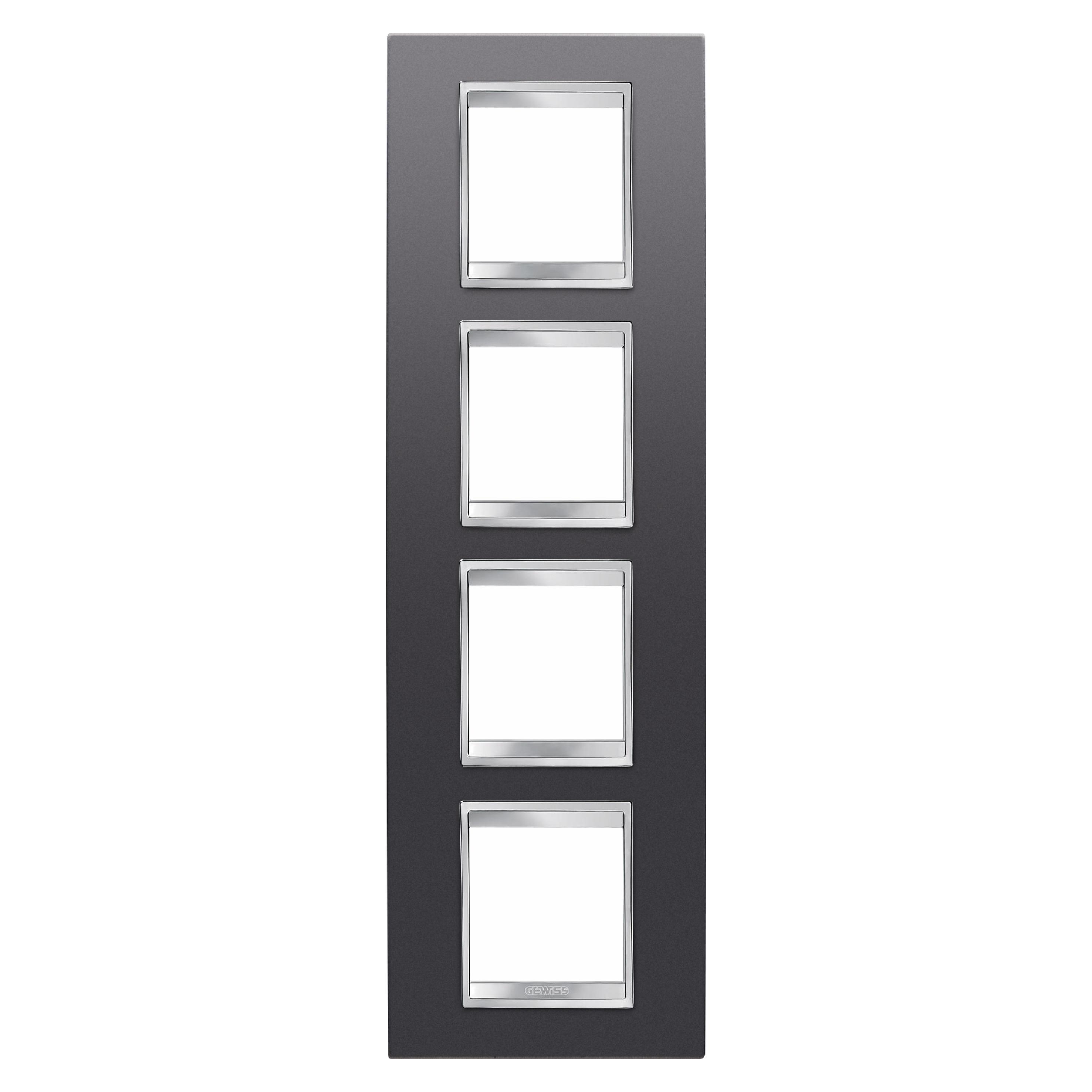 Рамка четырехместная Gewiss Chorusmart LUX вертикальная технополимер Черный (GW16229VA)