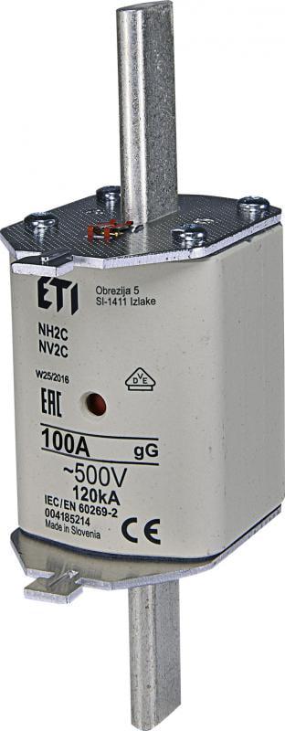 Запобіжник ножовий ETI KOMBI NH2C 100A gG з плавкою вставкою (4185214)