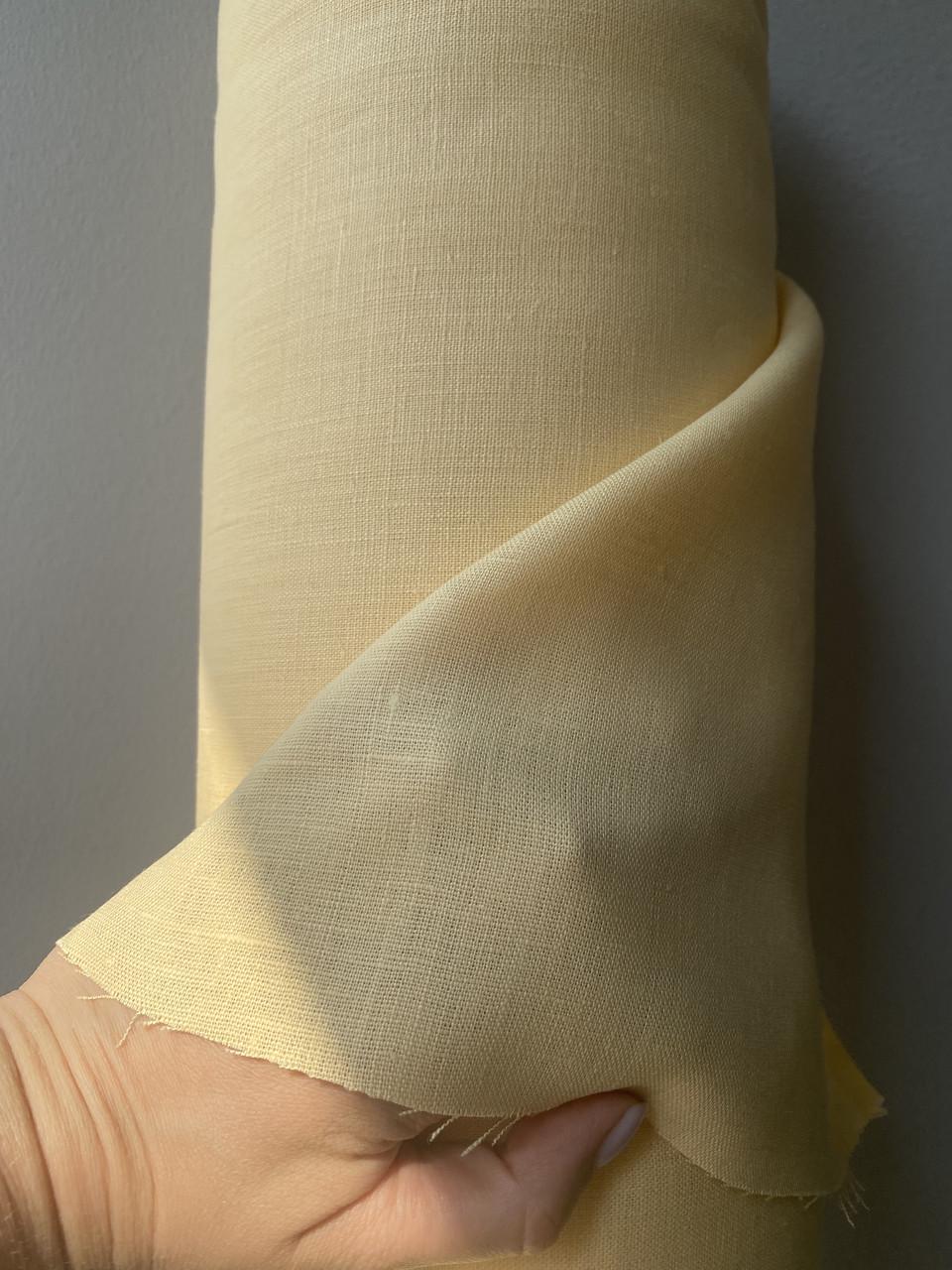 Тканина костюмна LINEN PLUS 100% льон 143 см 764 Ніжно-жовтий - фото 4 Тканина костюмна LINEN PLUS 100% льон 143 см 764 Ніжно-жовтий - фото 4