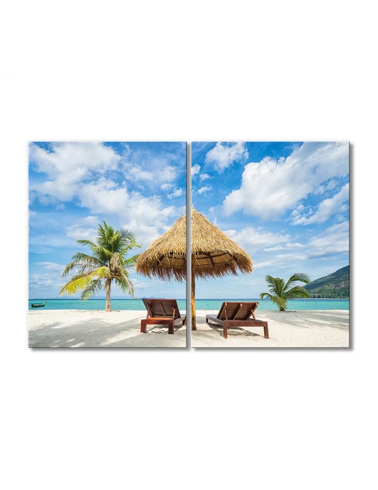 Картина модульная Пляж на Багамах 2 модуля 90x135 см