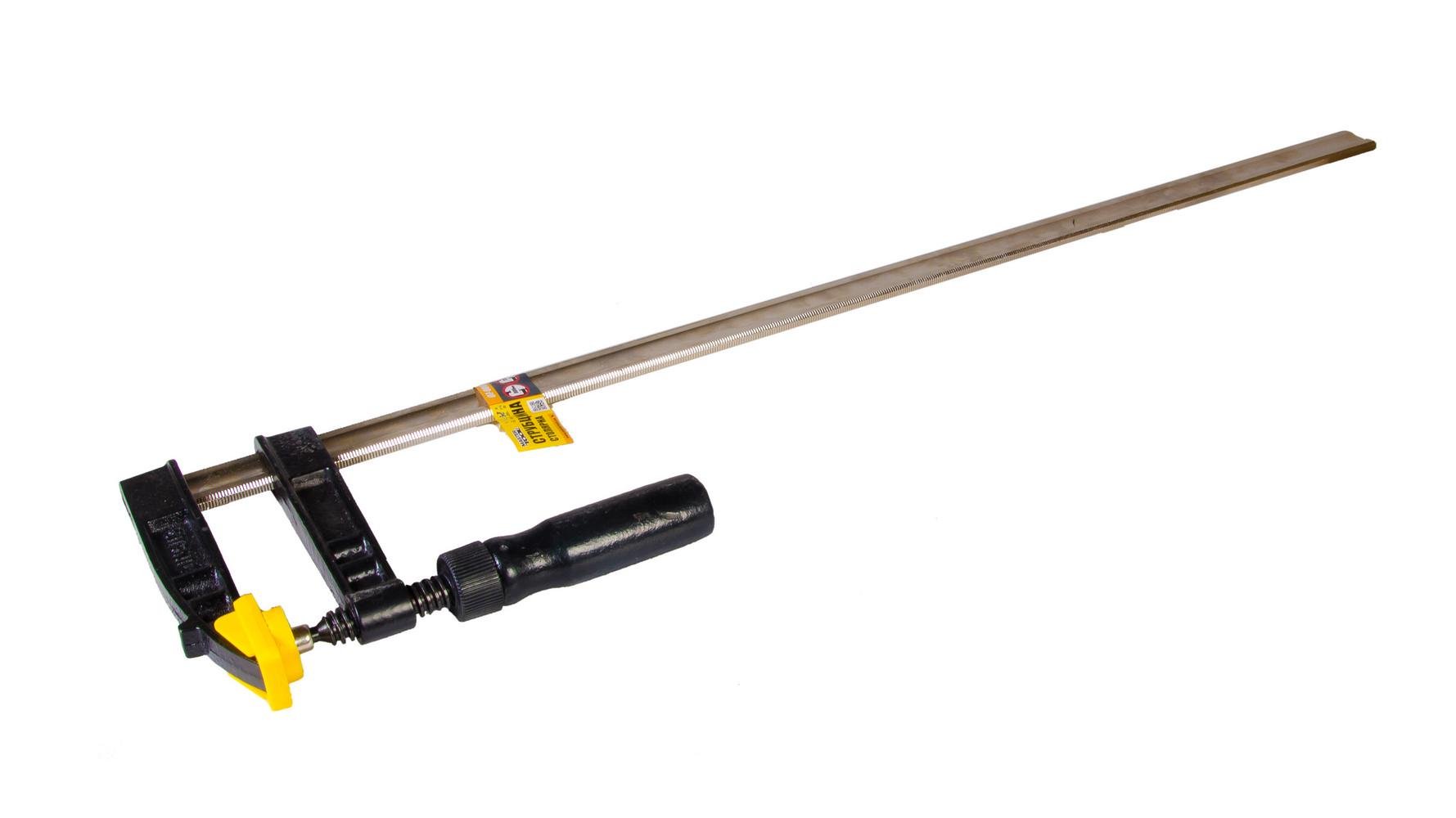 Струбцина столярна MasterTool F-Type DIN 5117 800х120 мм 3200 Н дерев’яна ручка (07-0006)