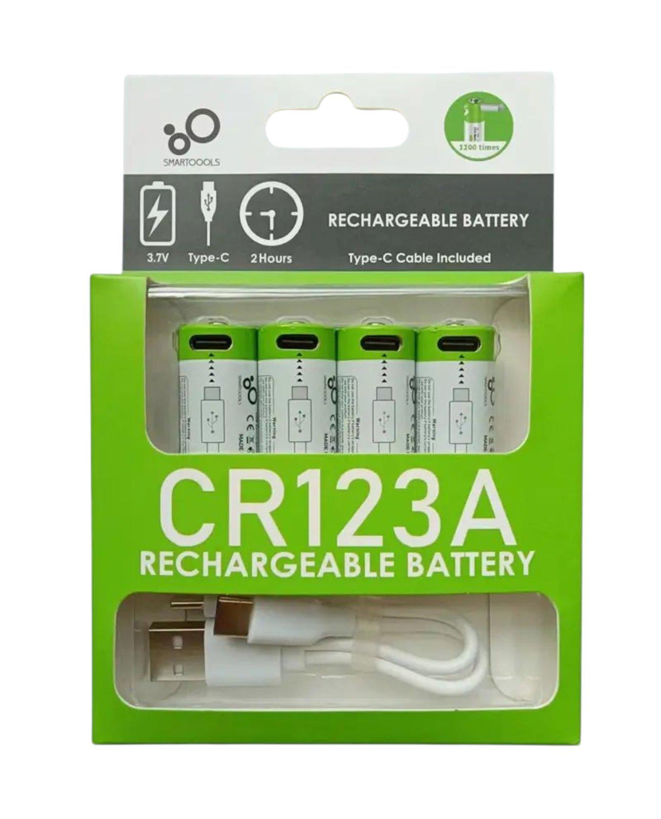 Аккумулятор CR123A с разъемом TYPE-C Smartools 700 mAh 4 штуки (16340)