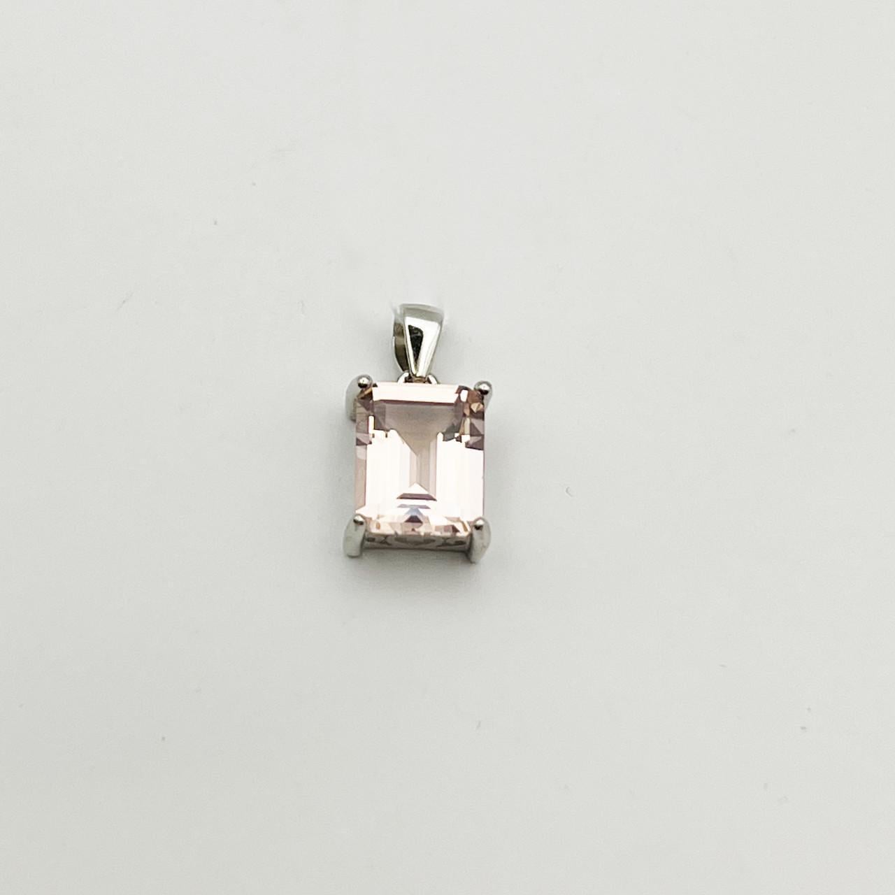 Серебряный кулон с морганитом 1,56 г (2463625246)