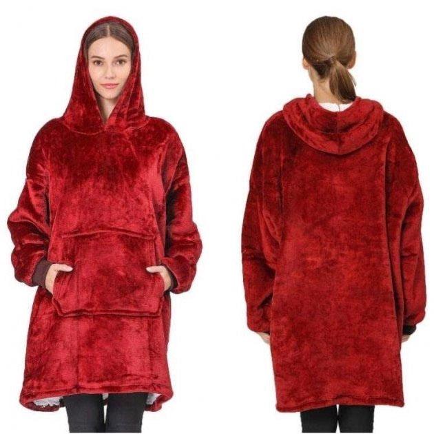 Толстовка с капюшоном и рукавами Huggle Hoodie Красный (ws96134-1) - фото 6