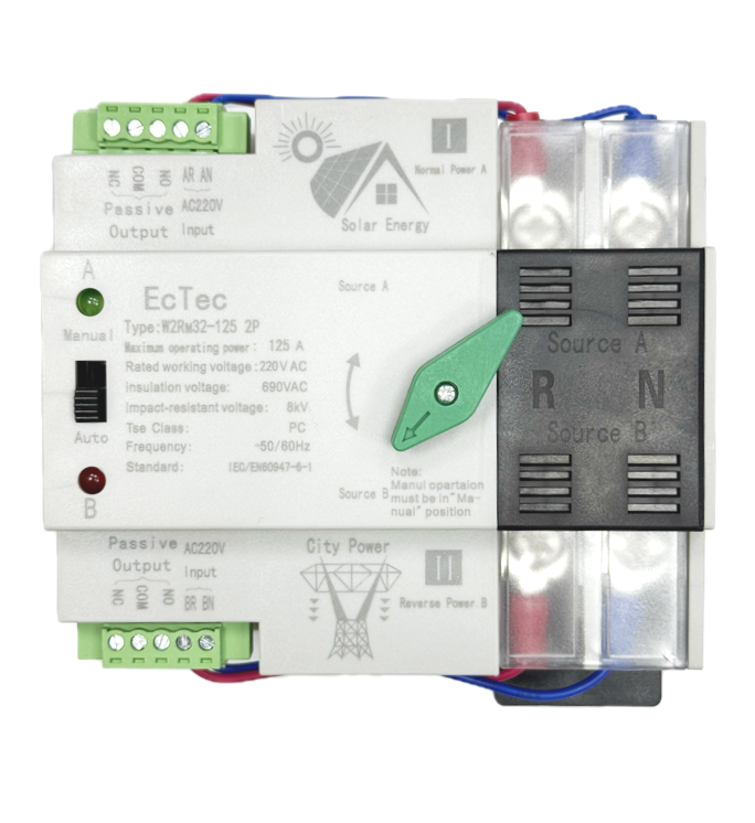 Автомат введення резерву АВР100 2п для сонячних панелей (vr2004102)