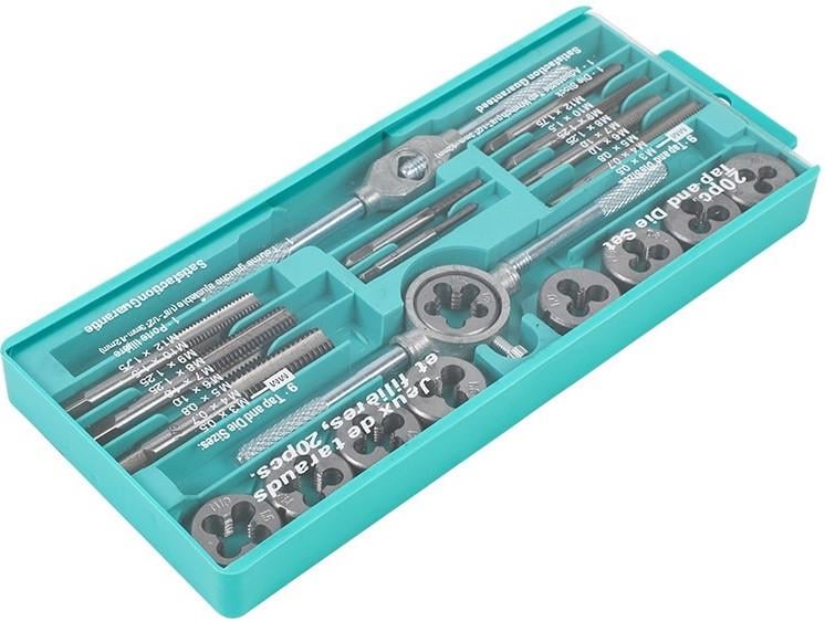 Набор инструментов Tap and Die Set M3-M12 для нарезки резьбы 20 пр. (3_08395)