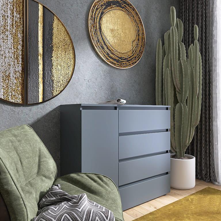 Комод Эверест КЛ-3 Лайт телескопические направляющие 105х38х93 см Графитовый - фото 2 Комод Эверест КЛ-3 Лайт телескопические направляющие 105х38х93 см Графитовый - фото 2