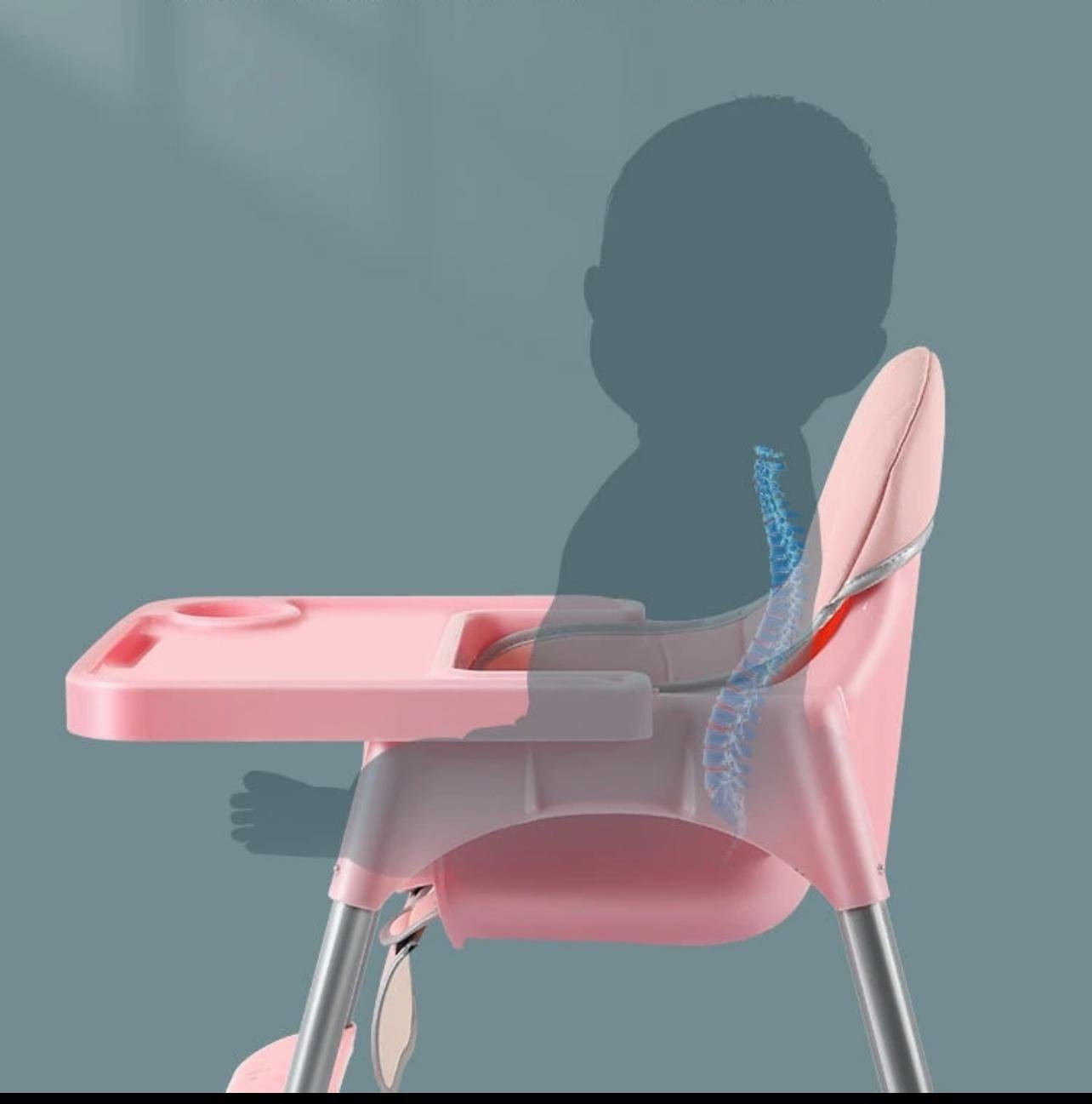 Стільчик для годування з підставкою для ніг та столиком Білий (26327714) - фото 5