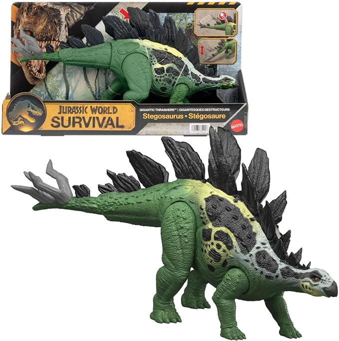 Динозавр Стегозавр с двумя видами атаки Мир Юрского Периода Jurassic World Dinosaur Gigantic Thrashers Large Stegosaurus with 2 Attack Action