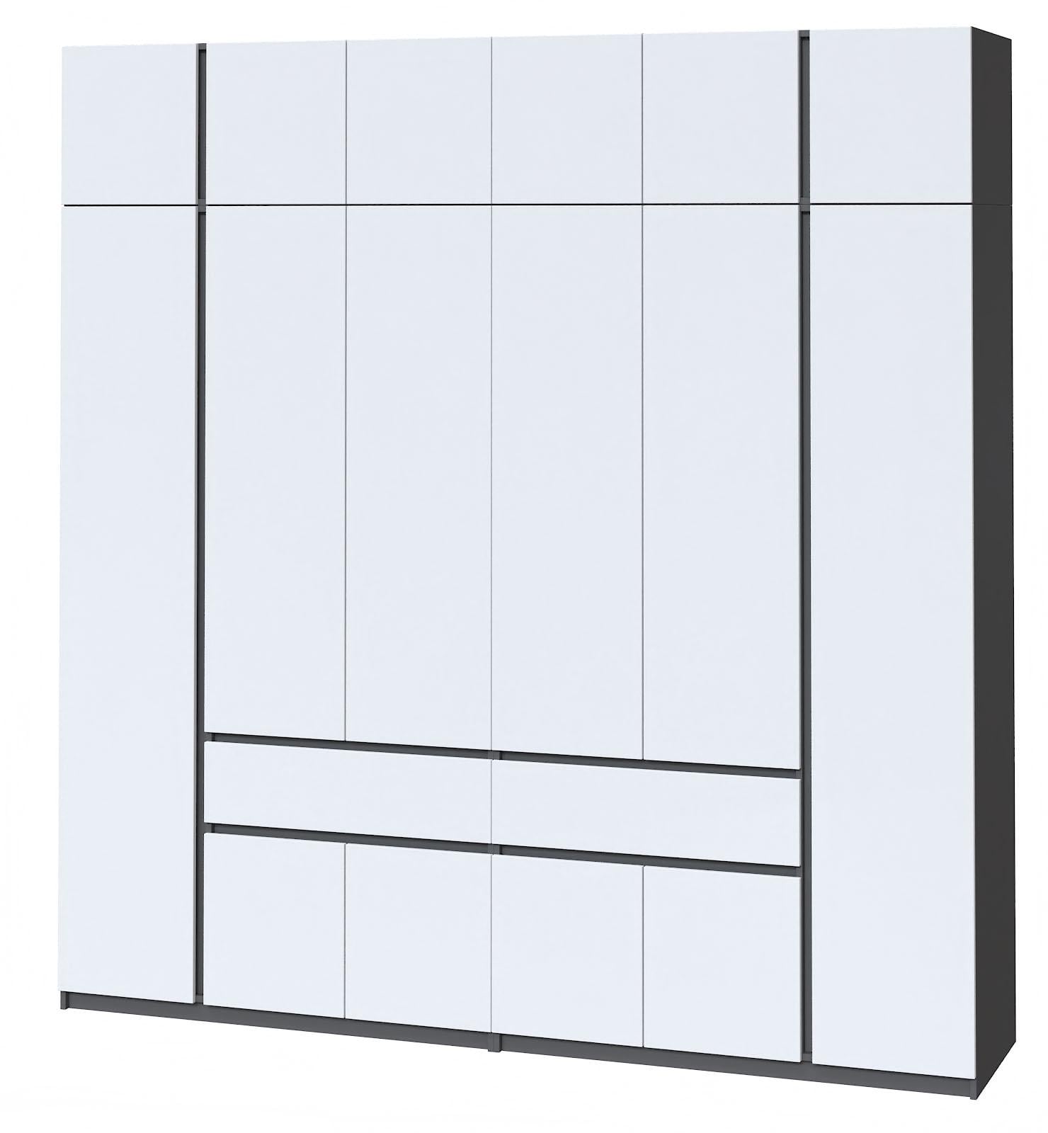 Шкаф Мастер Форм Брайт ДСП 21484 телескопические направляющие 2442х520х2400 мм Антрацитовый/Белый (21784)