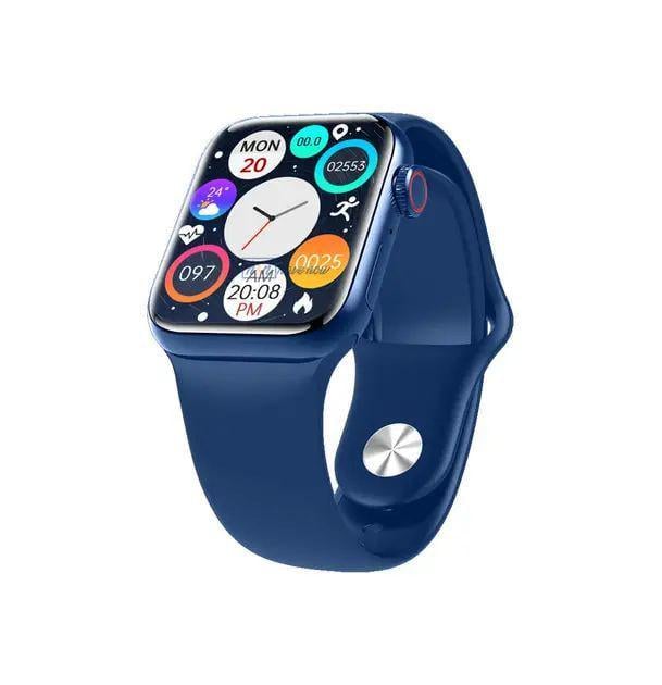 Смарт-часы Bluetooth Smart Watch GS7 MINI 320x380 41 мм с тонометром и пульсометром 200 мАч Синий (opt-105195)
