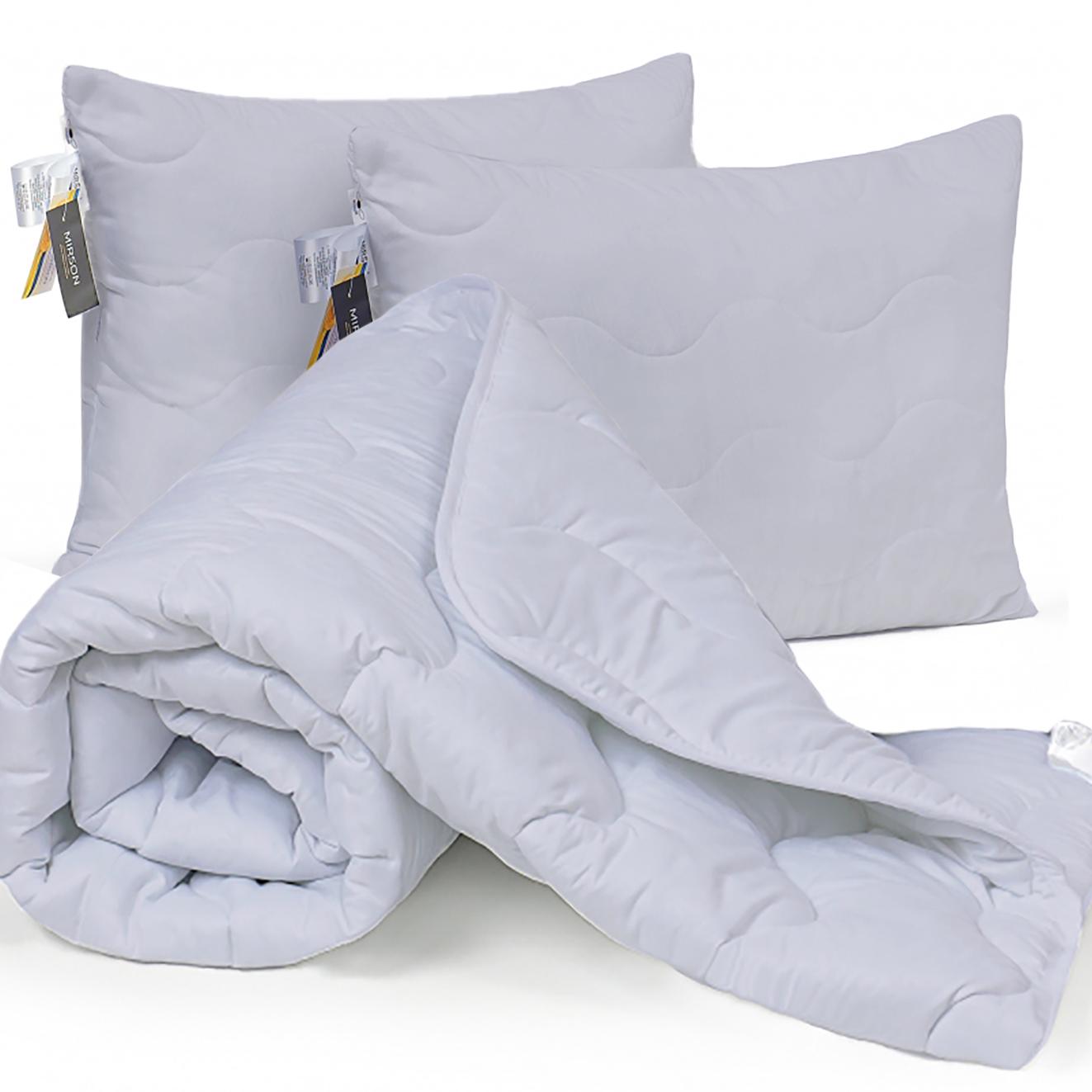 Набір антиалергенний MirSon №9047 Eco з евкаліптовим волокном всесезонний Ковдра 172х205 см/подушки середні 50x70 см 2 шт. Light gray (2200005995693)