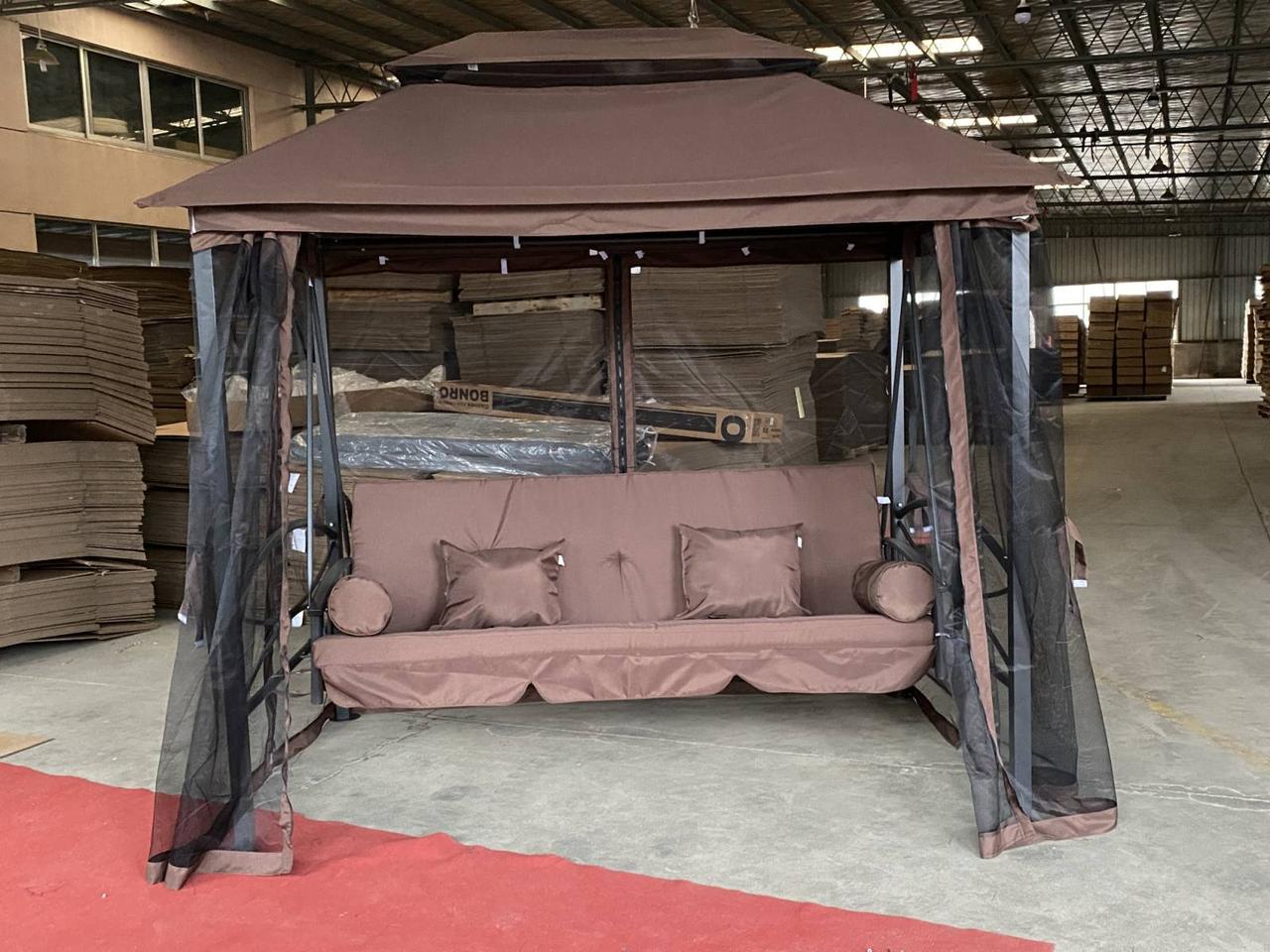 Качели садовые Bonro JD3060 с москитной сеткой Коричневый (80000024)