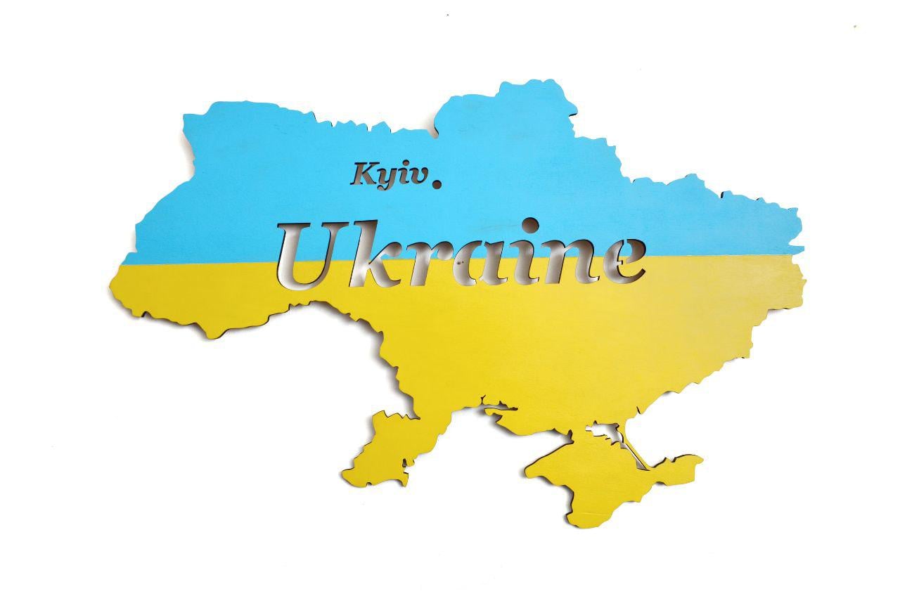 Карта України настінна KolodaToys Ukraine 57х37 см Жовтий/Блакитний (UK3)