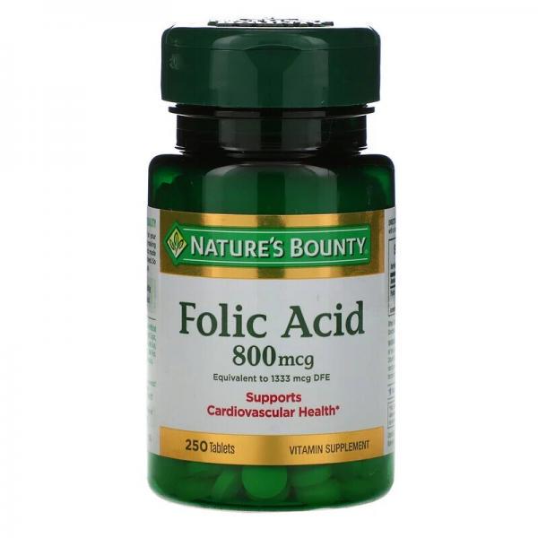ᐉ Фолиевая кислота Natures Bounty Folic Asid 800 мкг 250 таблеток (1010)
