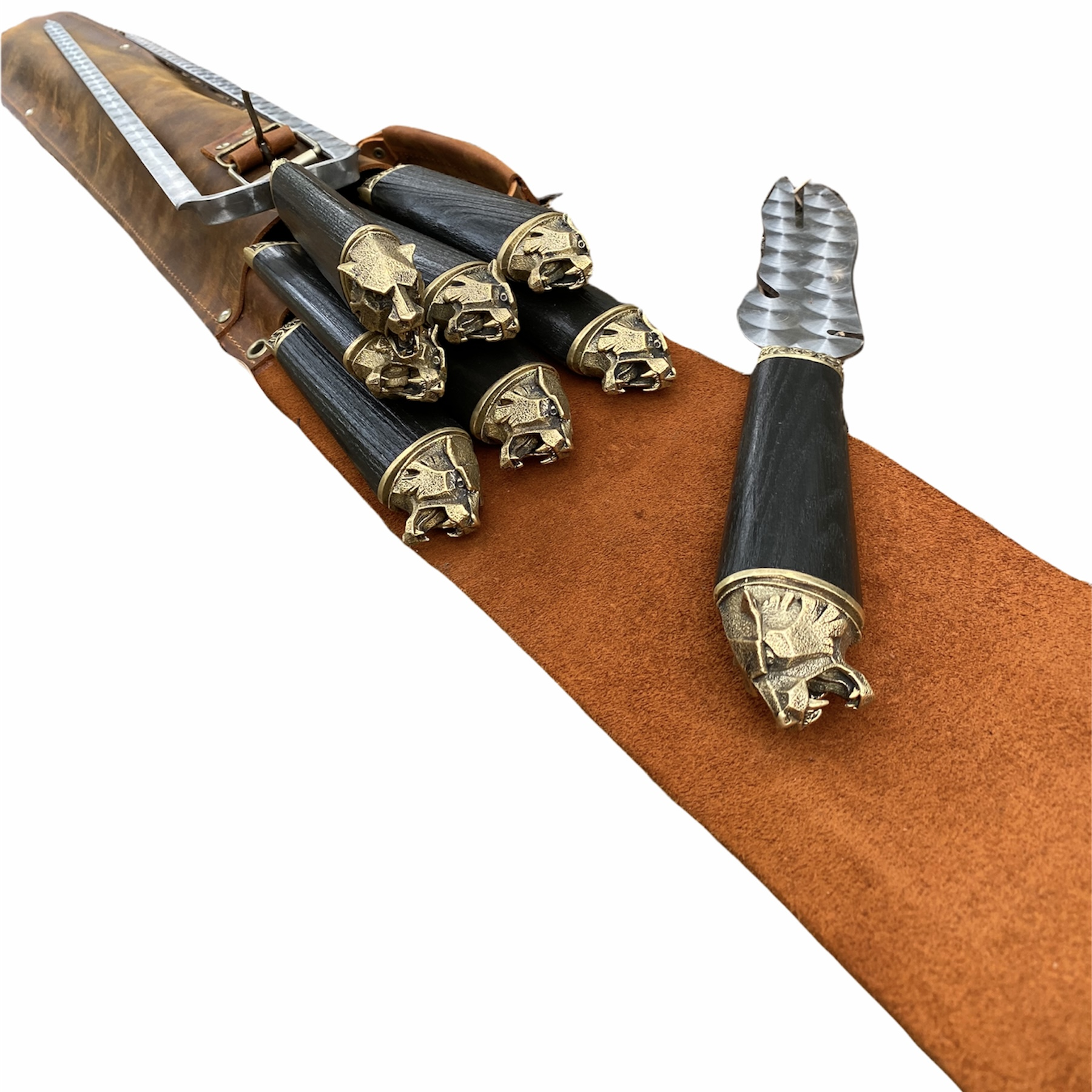 Набір шампурів Колчан Саблезубий Тигр Gorillas BBQ в шкіряному чохлі - фото 6 Набір шампурів Колчан Саблезубий Тигр Gorillas BBQ в шкіряному чохлі - фото 6