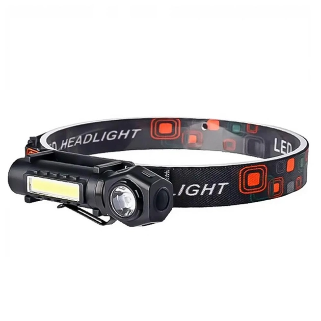 Фонарь налобный ручной 2в1 KX-212-XPE+5SMD Black (592457)