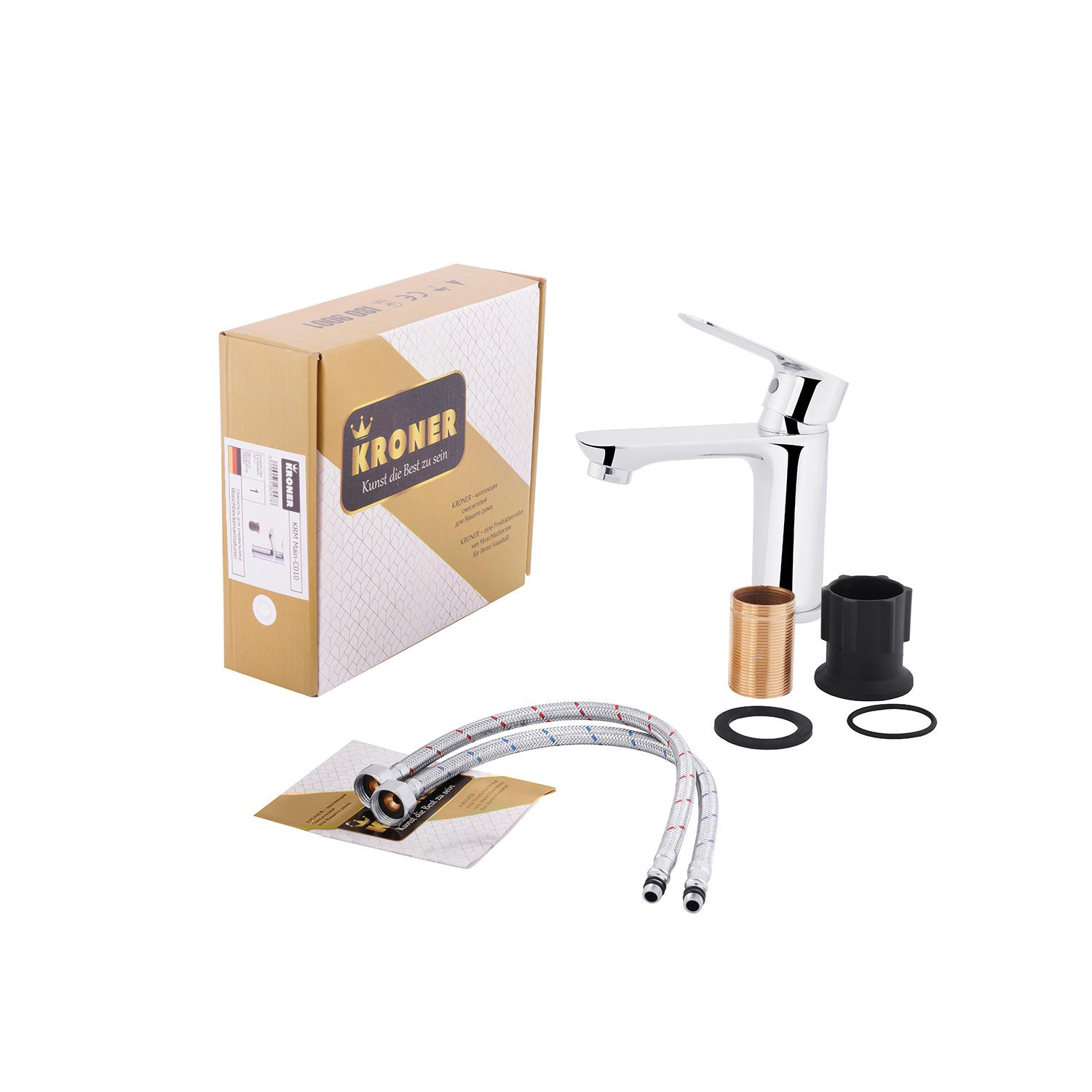 Смеситель для умывальника KRONER Main CV018617 однорычажный Хром (147632) - фото 3 Смеситель для умывальника KRONER Main CV018617 однорычажный Хром (147632) - фото 3