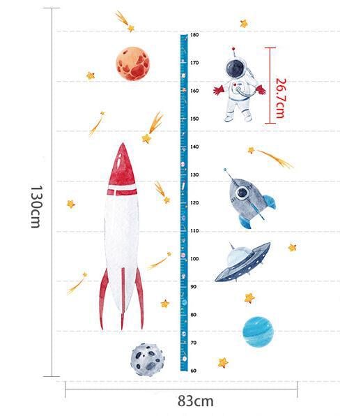 Наклейка дитяча ростомір на стіну Green Life Ракети 130х83 см (SK7198) - фото 5