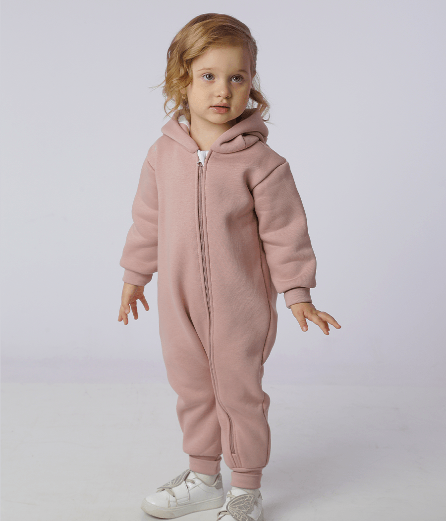 Комбинезон детский BUNNY BOX Микки с ушками триника утепленный р. 80 Пудровый (00980) - фото 5