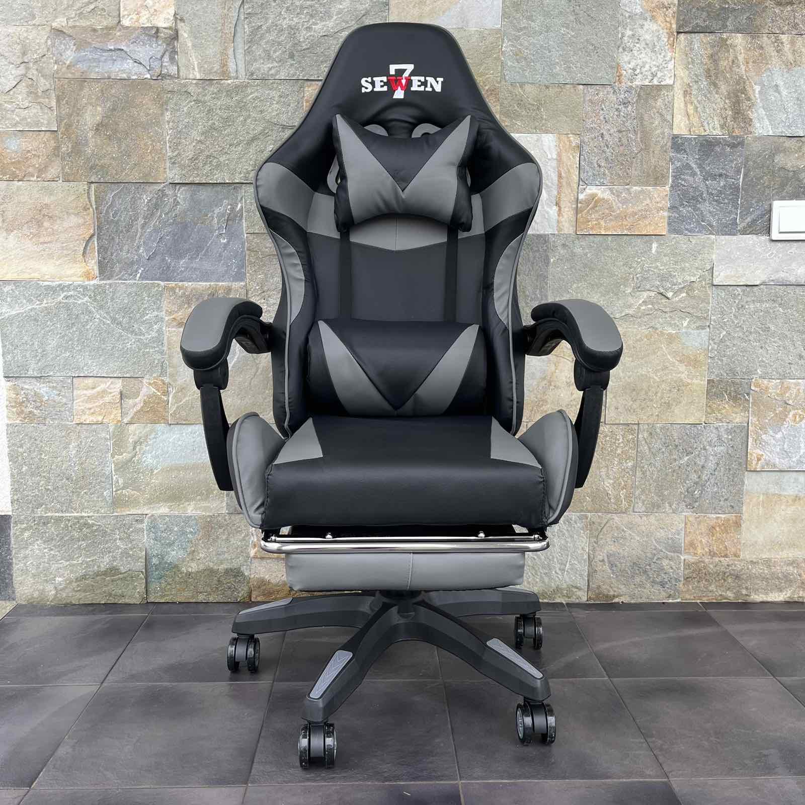 Кресло компьютерное геймерское SEWEN 730 Черный/Серый (9869702) - фото 10 Кресло компьютерное геймерское SEWEN 730 Черный/Серый (9869702) - фото 10