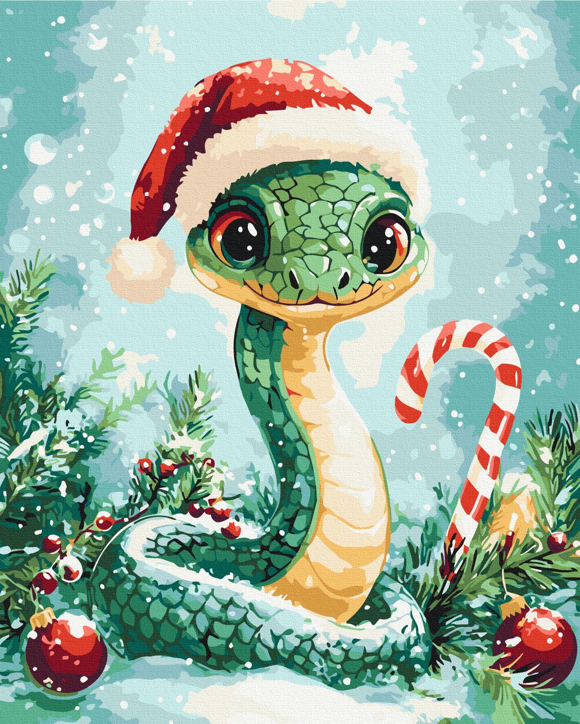 Картина по номерам Brushme 40x50 см Праздничная змея (BS54212)