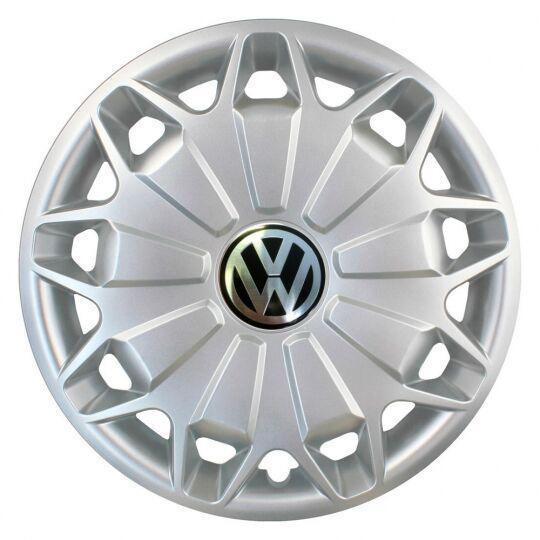 Ковпаки автомобільні SKS 338 R15 з логотипом Volkswagen 4 шт. Сріблястий