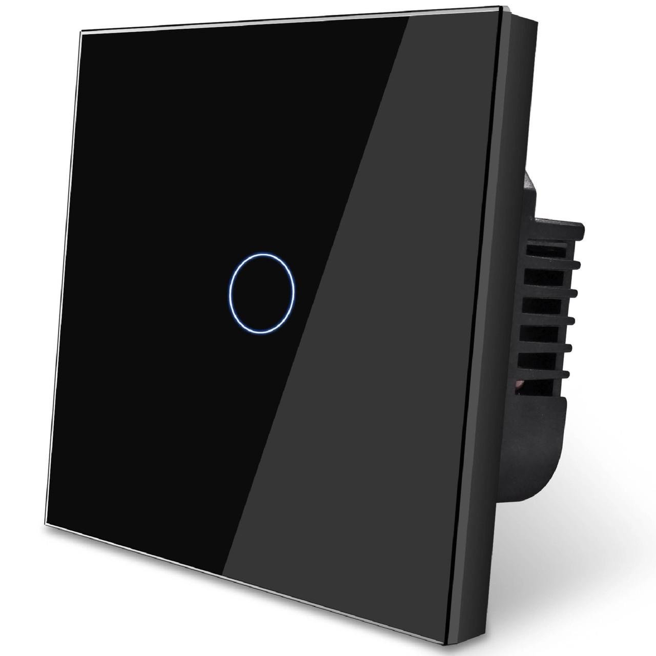 Smart-выключатель сенсорный Tuya Wi-Fi одинарный с подсветкой Черный (31443692)