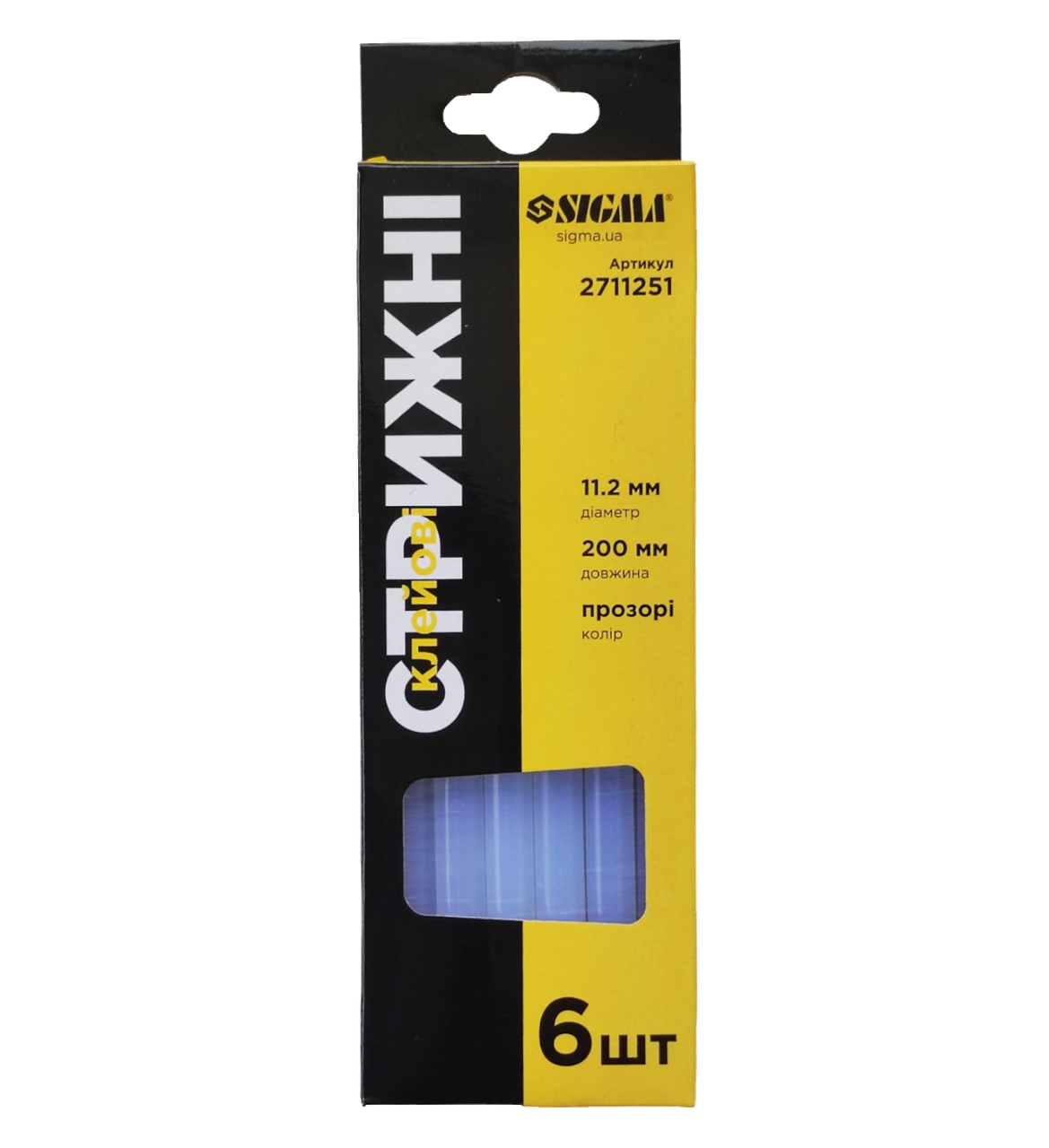 Стержни клеевые 11х200 мм 6 шт. Прозрачный (4188)