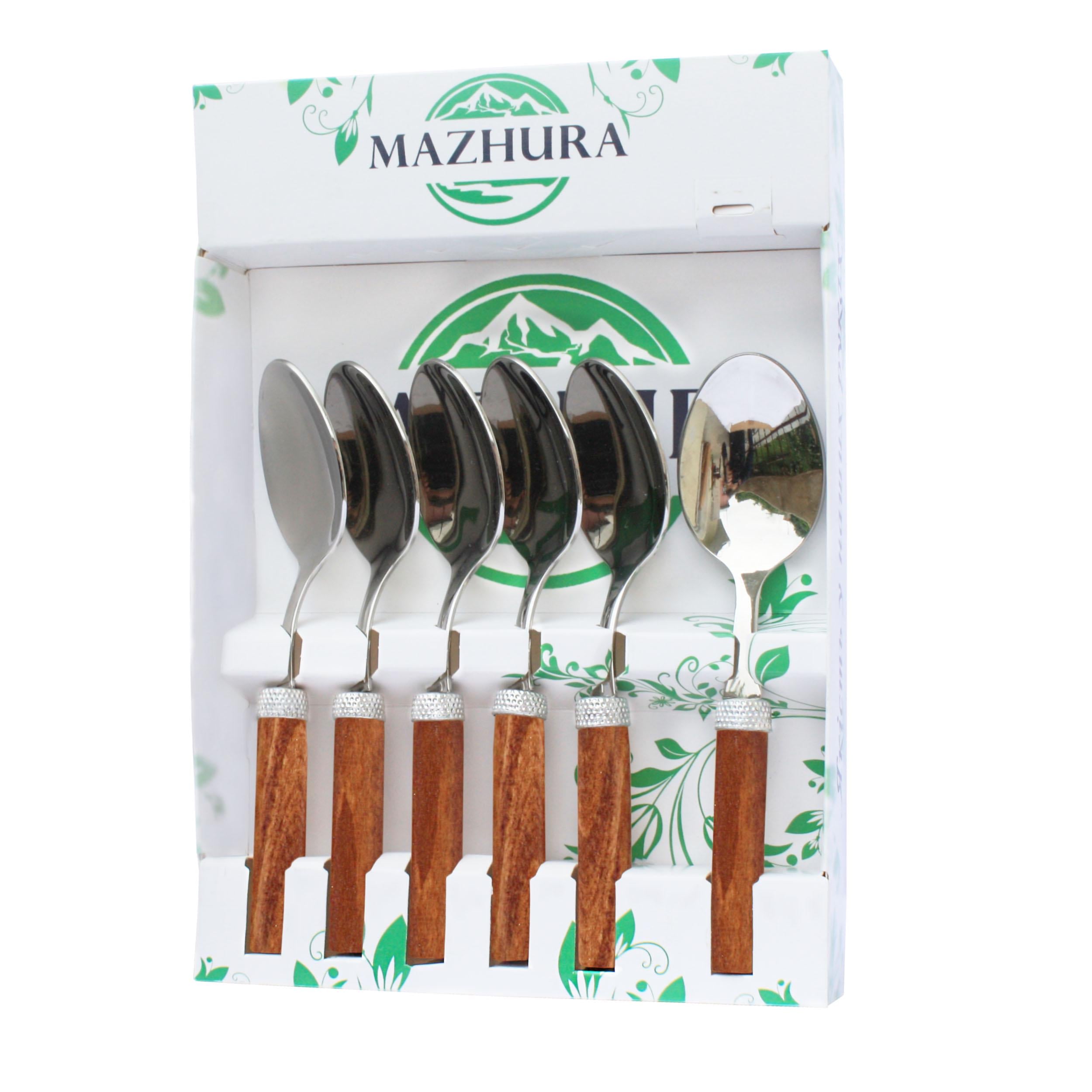 Набор ложек закусочных Mazhura Wood walnut 6 приборов (mz506095)