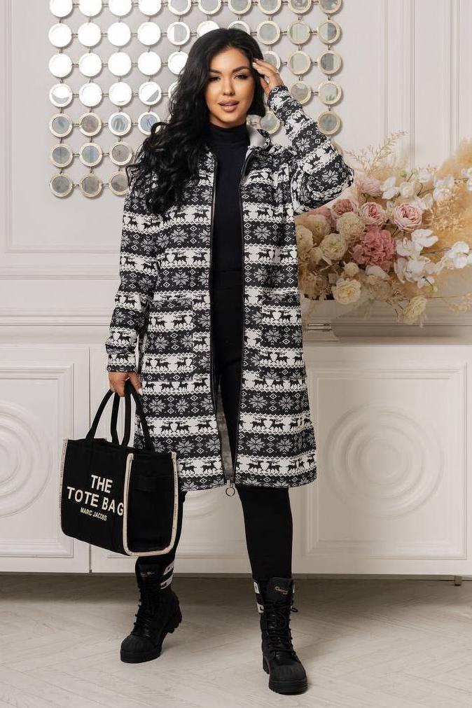 Кардиган жіночий 2XL-3XL Чорний (193517) - фото 3 Кардиган жіночий 2XL-3XL Чорний (193517) - фото 3