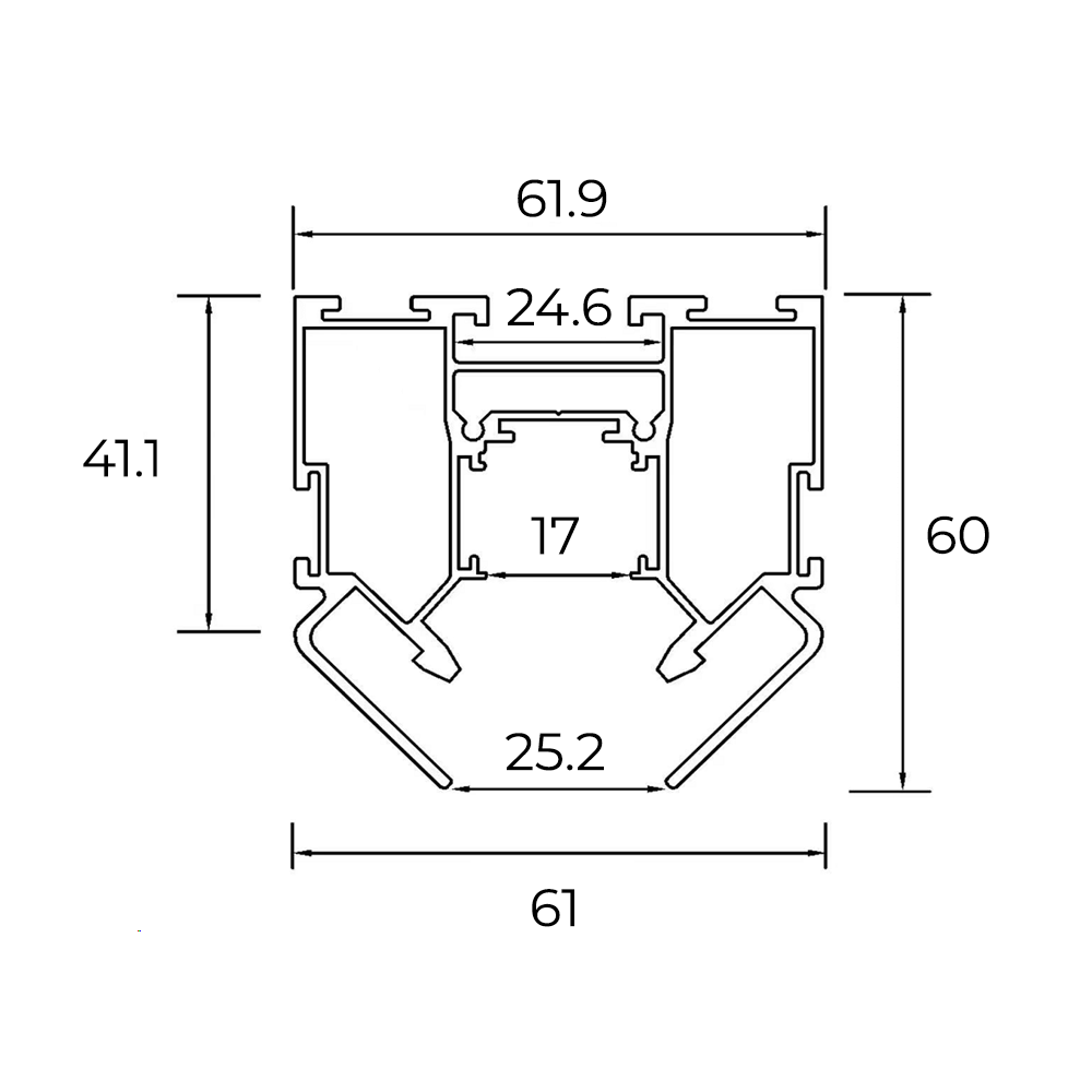 Шинопровід трековий магнітний Prolum M20 для натяжної стелі P23 2 м 48V (28584892) - фото 2 Шинопровід трековий магнітний Prolum M20 для натяжної стелі P23 2 м 48V (28584892) - фото 2