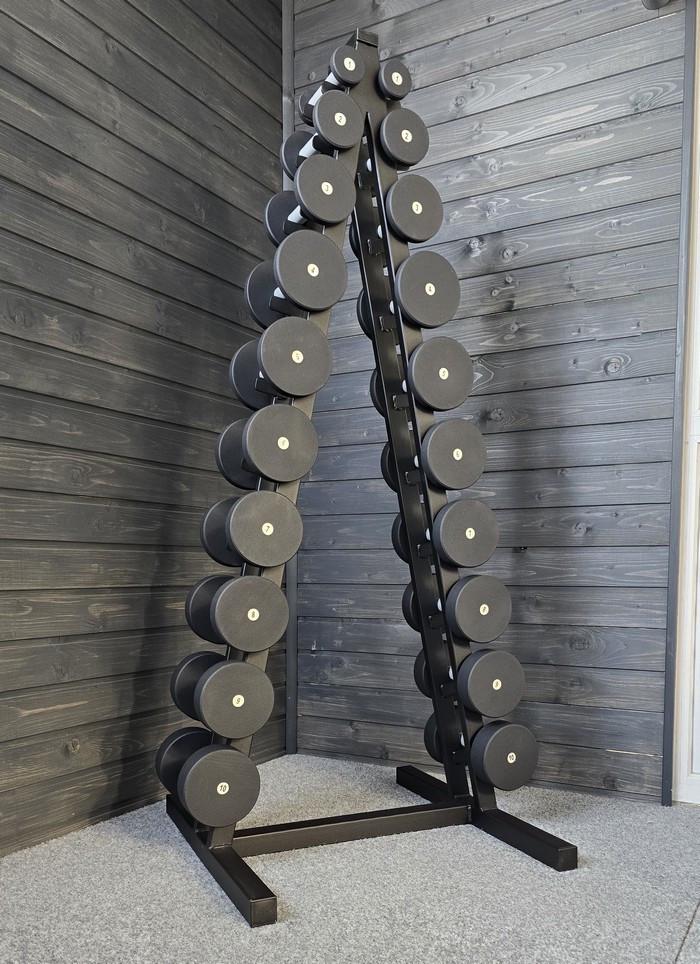 Ряд гантельный RN-Sport 1-10 кг со стойкой Black (2764274340)