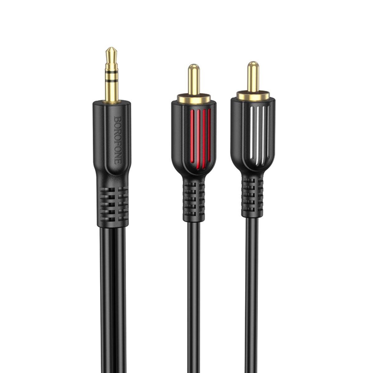 Кабель аудио Borofone BL11B AUX 3,5 мм to double RCA audio 1,5 м Black (561794) Кабель аудио Borofone BL11B AUX 3,5 мм to double RCA audio 1,5 м Black (561794)
