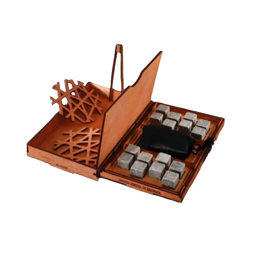 Лед для напитков многоразовый Whiskey Stones IceStone 550888 в деревянной коробке 16 шт.